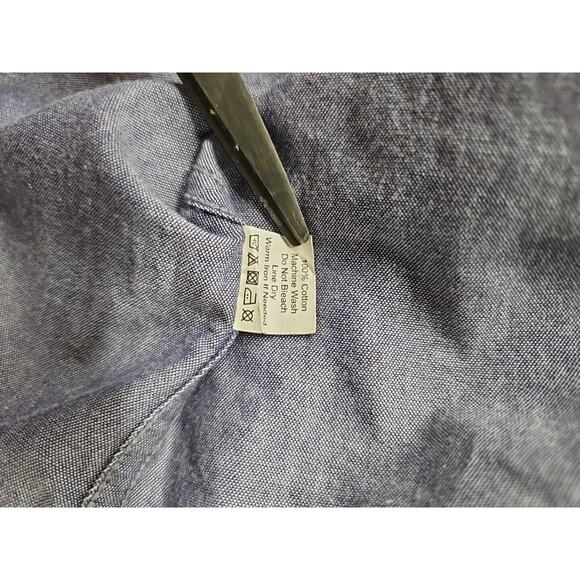 Freedom By Team Poe Mens Med. Button Down Shirt Blue With Red Flecks Branded - Picture 10 of 10